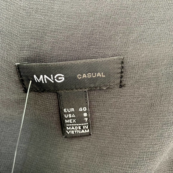 MNG Black Geraldin Casual Ruffle Mini Shirt Women's Size 8 - Picture 3 of 4